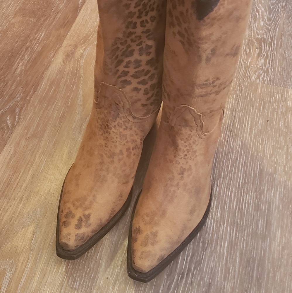Nocona Cheetah Snip Toe Cowgirl Boots